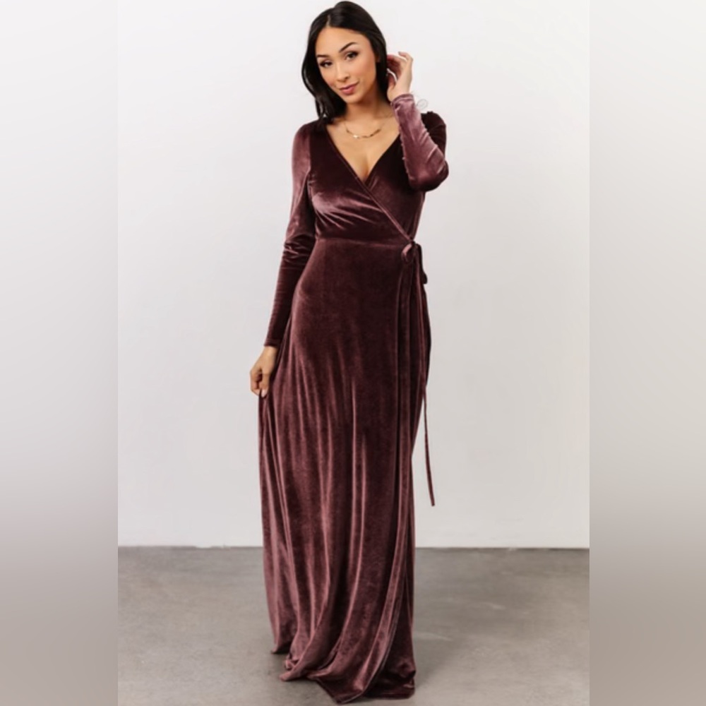 Baltic Born Esmerelda Velvet Wrap Maxi Dress